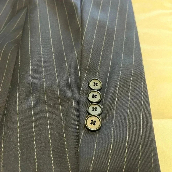 Loro Piana Hickey Freeman Beacon Navy Pinstripe Sportcoat 100% Wool 44 R - Picture 6 of 7